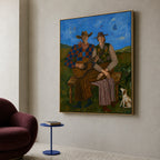 Vintage Americana Art | Prairie Guitar Duet