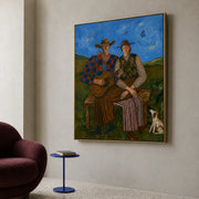 Vintage Americana Art | Prairie Guitar Duet