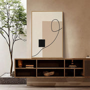 3D-Textured Art | Neutral Geometric Line Relief