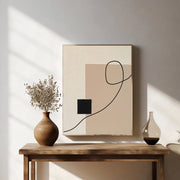 3D-Textured Art | Neutral Geometric Line Relief