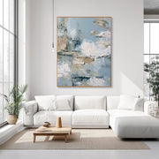 3D-Textured Art | Misty Blue Abstract