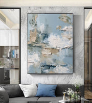 3D-Textured Art | Misty Blue Abstract