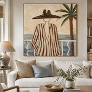 Vintage Americana Art | Coastal Hat Silhouette