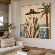 Vintage Americana Art | Coastal Hat Silhouette