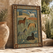 Vintage Americana Art | Five Pasture Horses