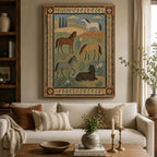 Vintage Americana Art | Five Pasture Horses