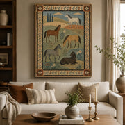 Vintage Americana Art | Five Pasture Horses