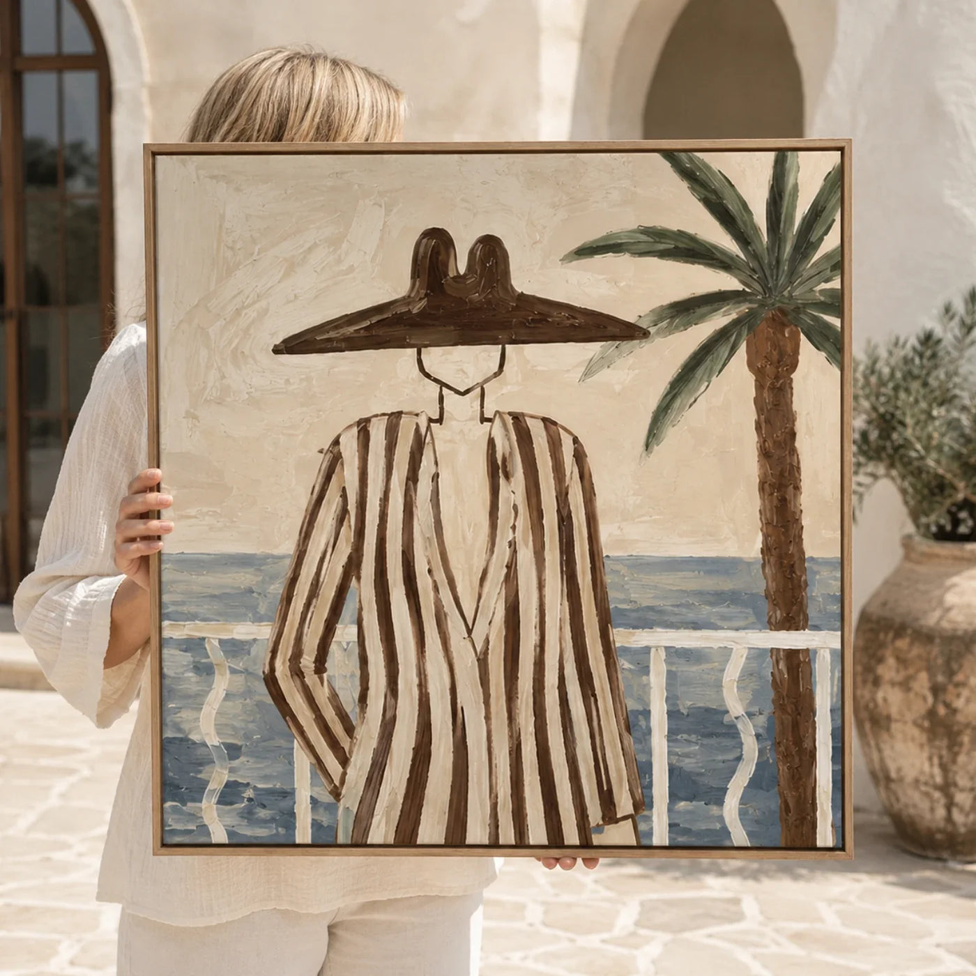 Vintage Americana Art | Coastal Hat Silhouette