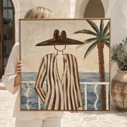 Vintage Americana Art | Coastal Hat Silhouette