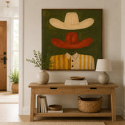 Vintage Americana Art | Dual Cowboy Hats