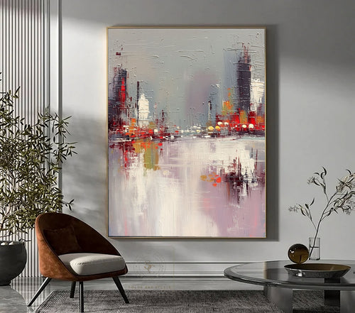 3D-Textured Art | Urban Harbor Reflections