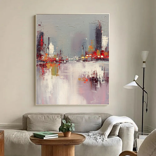 3D-Textured Art | Urban Harbor Reflections