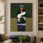 Vintage Americana Art | Holding the Dog