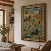 Vintage Americana Art | Five Pasture Horses