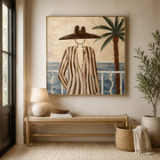Vintage Americana Art | Coastal Hat Silhouette