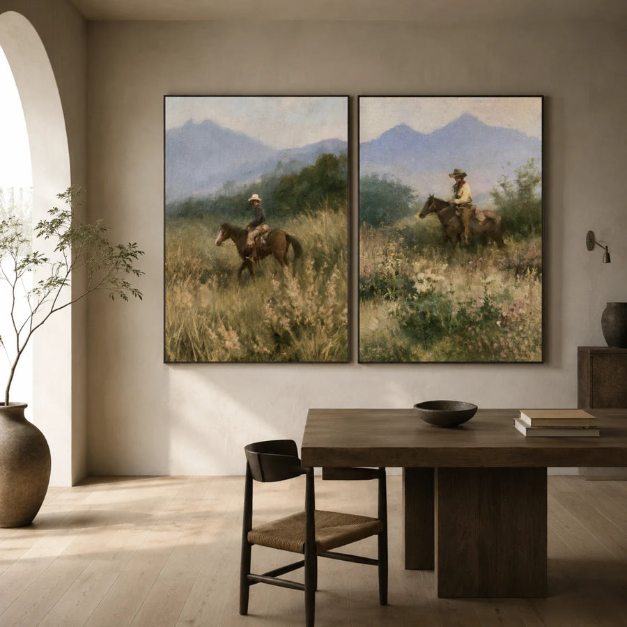 Vintage Americana Art | Side By Side Prairie Trek