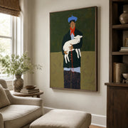 Vintage Americana Art | Holding the Dog