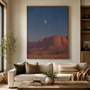 Vintage Americana Art | Moon Over the Quiet Mesa