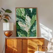 3D-Textured Art | Lush Green Leaf Relief