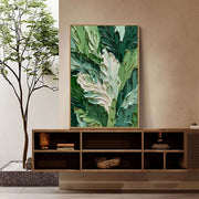 3D-Textured Art | Lush Green Leaf Relief