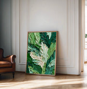 3D-Textured Art | Lush Green Leaf Relief