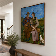 Vintage Americana Art | Prairie Guitar Duet