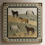 Vintage Americana Art | Prairie Five Horses