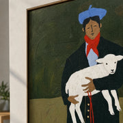 Vintage Americana Art | Holding the Dog
