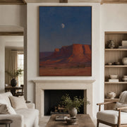 Vintage Americana Art | Moon Over the Quiet Mesa