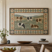 Vintage Americana Art |  Pasture Cow Quintet