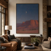 Vintage Americana Art | Moon Over the Quiet Mesa