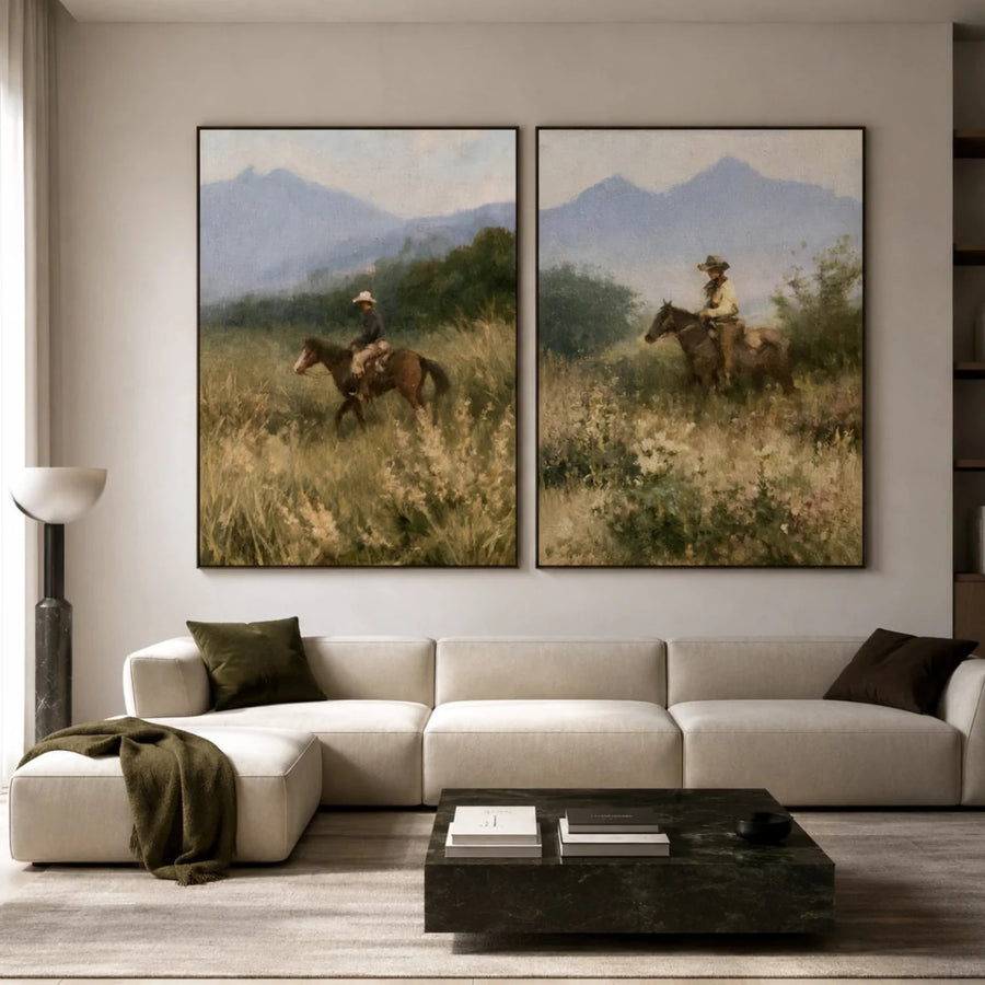 Vintage Americana Art | Side By Side Prairie Trek