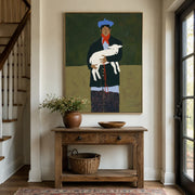 Vintage Americana Art | Holding the Dog