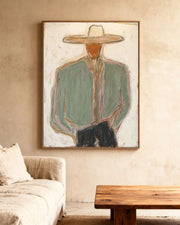 Vintage Americana Art | Minimal Cowboy Figure