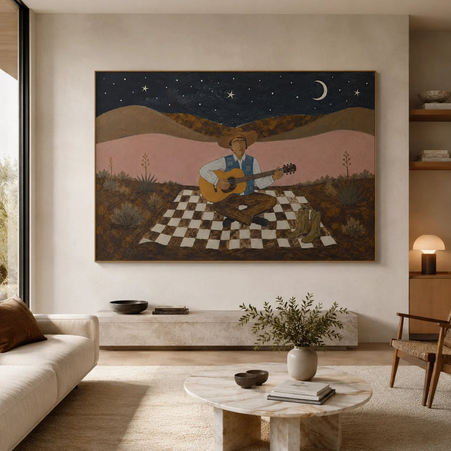 Vintage Americana Art | Songs Beneath the Desert Moon