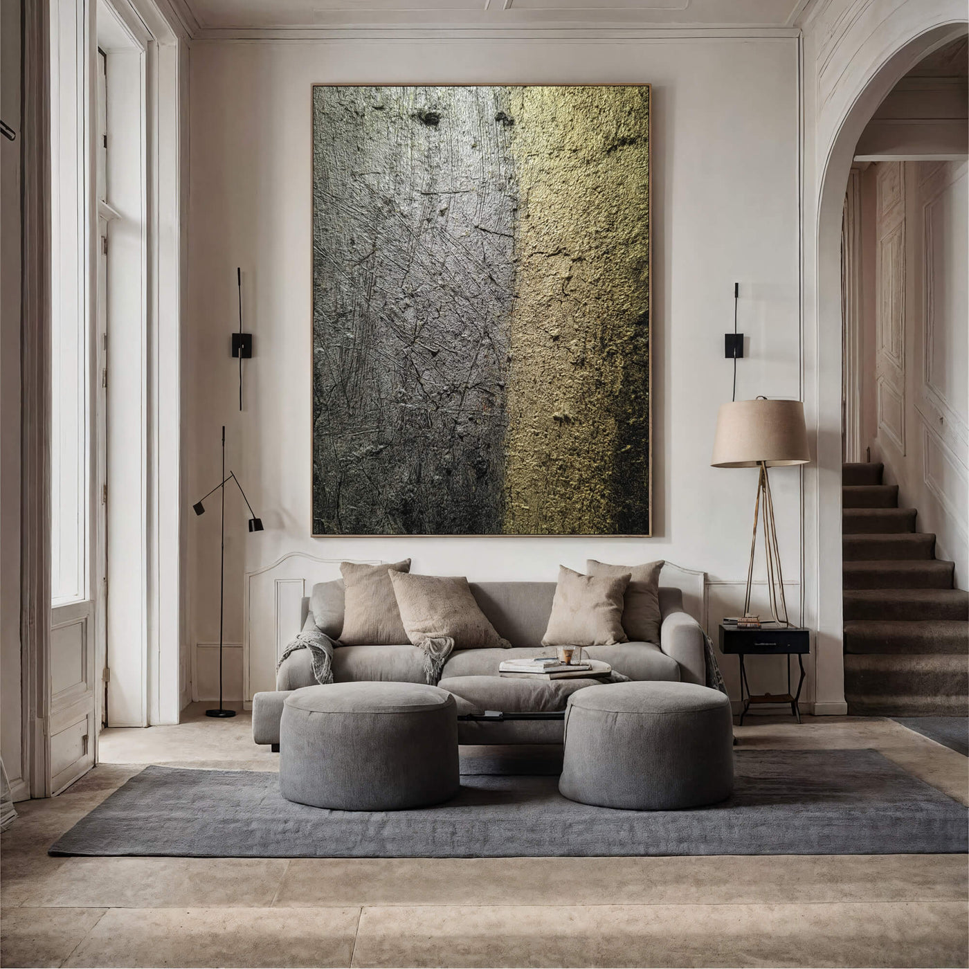 Contemporary Luxe Art | Metallic Textured Divide