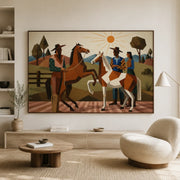 Vintage Americana Art | Valley Cowboy Noon