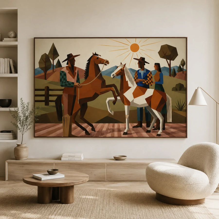Vintage Americana Art | Valley Cowboy Noon