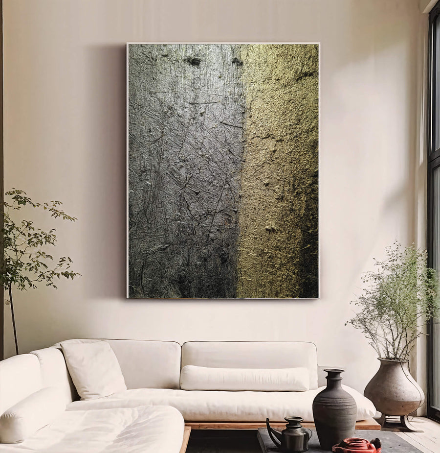 Contemporary Luxe Art | Metallic Textured Divide