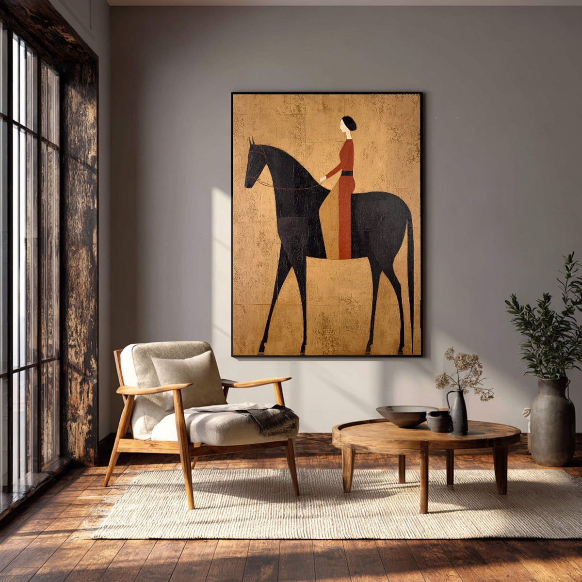 Vintage Americana Art | Crimson Elegance