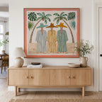 Vintage Americana Art | Tropical Trio Gathering