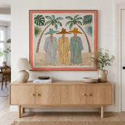 Vintage Americana Art | Tropical Trio Gathering