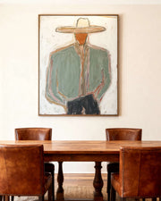 Vintage Americana Art | Minimal Cowboy Figure