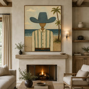 Vintage Americana Art | Coastal Cowboy Reverie