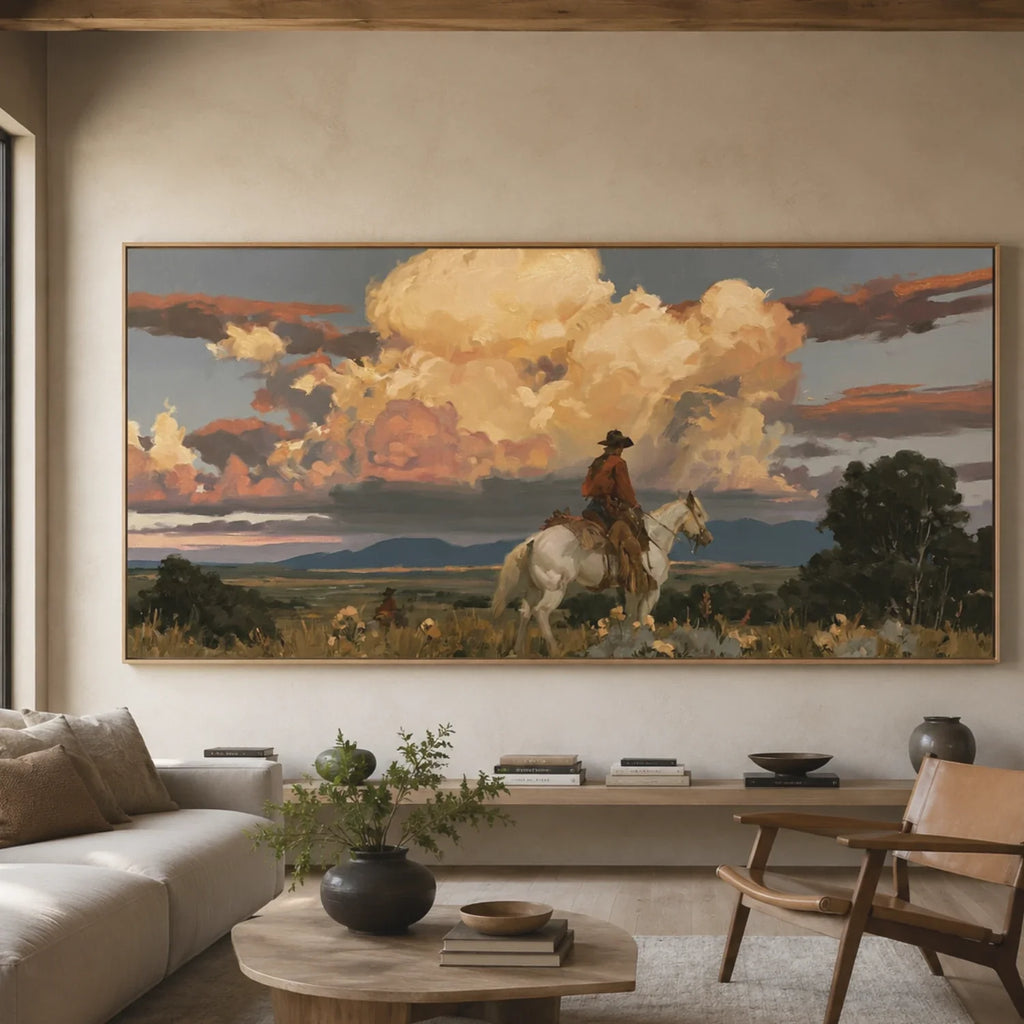Vintage Americana Art | Cloudland Horseman