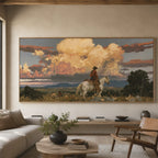 Vintage Americana Art | Cloudland Horseman