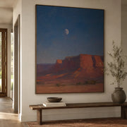 Vintage Americana Art | Moon Over the Quiet Mesa