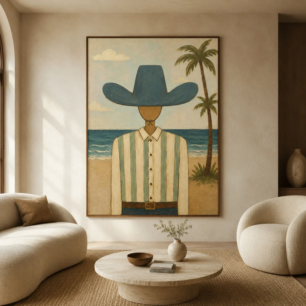 Vintage Americana Art | Coastal Cowboy Reverie