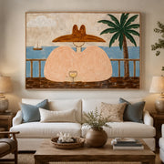 Vintage Americana Art | Seaside Wine Moment