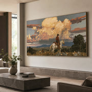 Vintage Americana Art | Cloudland Horseman